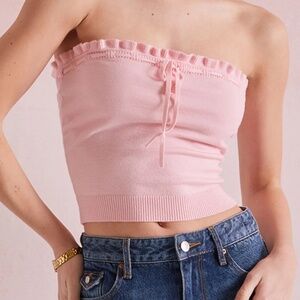 Ruffle Edge Tube Top